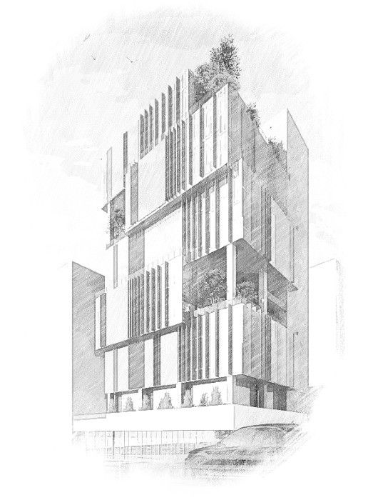 523x700 The Otomotiv Office Building Tago Architects Prjcts - Office Building Sketch