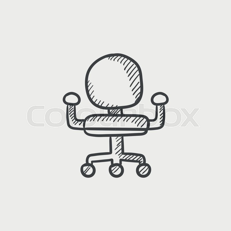 800x800 Office Chair Sketch Icon For Web, Mobile And Infographics. Hand - Office Chair Sketch