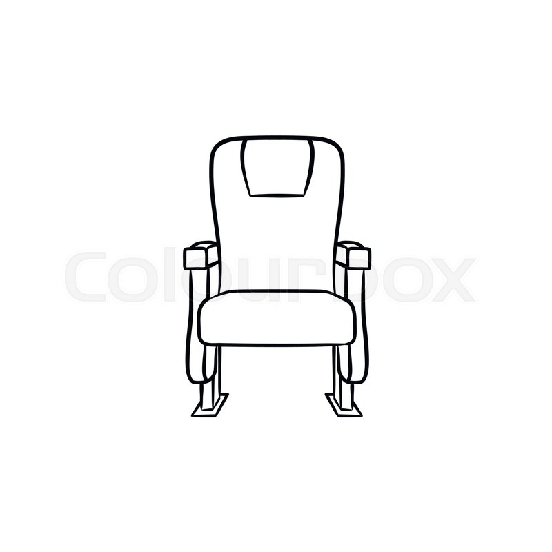 800x800 Office Seat Hand Drawn Outline Doodle Icon. Modern Comfortable - Office Chair Sketch