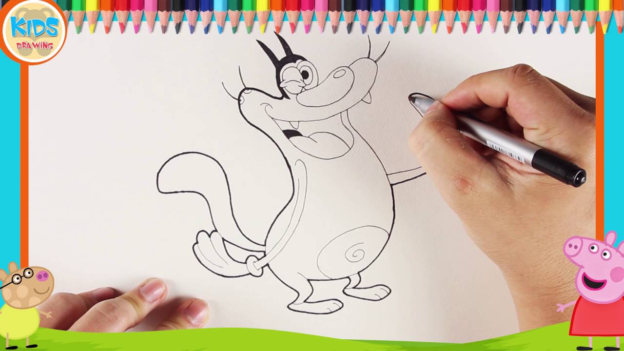 1280x720 How To Draw Oggy And The Cockroaches Cartoon Step By Step - Oggy And The Cockroaches Sketch