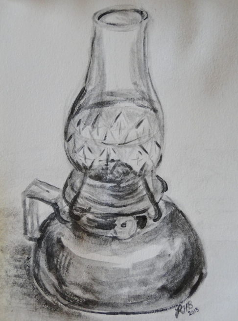 486x655 Oil Lamp Drawing - Oil Lamp Sketch