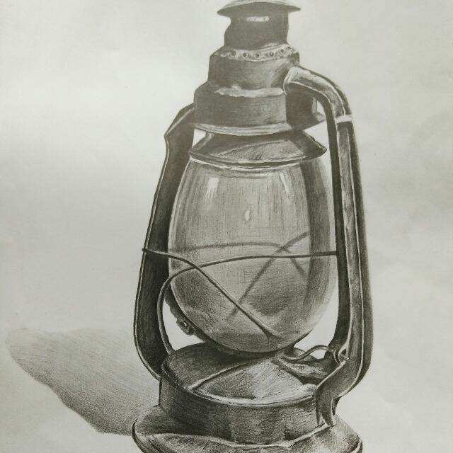 Oil Lamp Sketch at PaintingValley.com | Explore collection of Oil Lamp ...