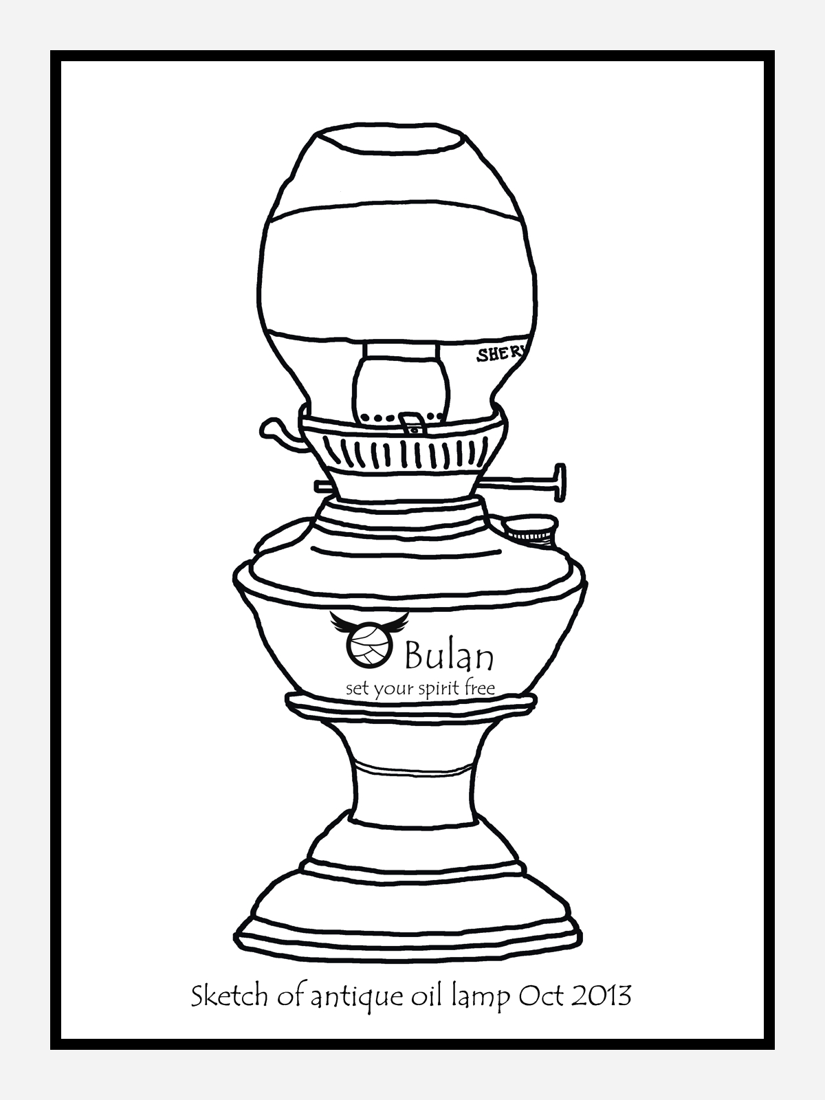 1200x1600 Sketch Of The Day No 168 Antique Oil Lamp - Oil Lamp Sketch