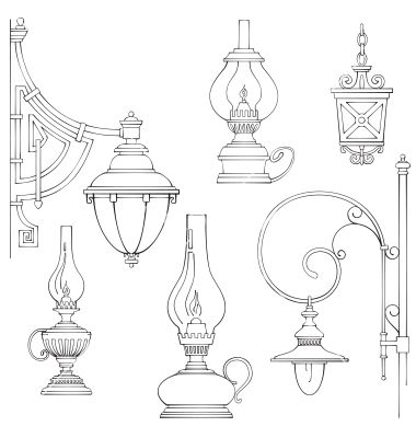 380x400 Wallpaper Lalten Lamp Sketch. Beautiful Hanging Shiny Lanterns On - Oil Lamp Sketch