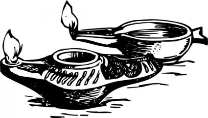 425x240 Free Small Antique Oil Lamp Clipart And Vector Graphics - Oil Lamp Sketch