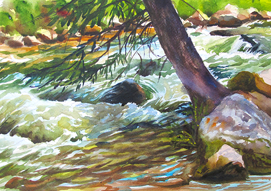 550x387 Gore Creek I - Oil Painting Sketch