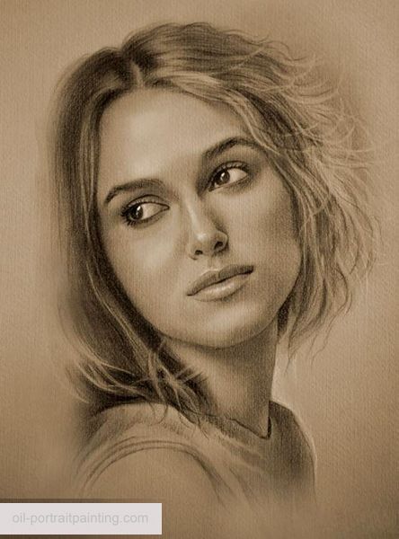 444x600 Portrait Painting, Photo To Painting, Painted By Oil Portrait Artist - Oil Painting Sketch