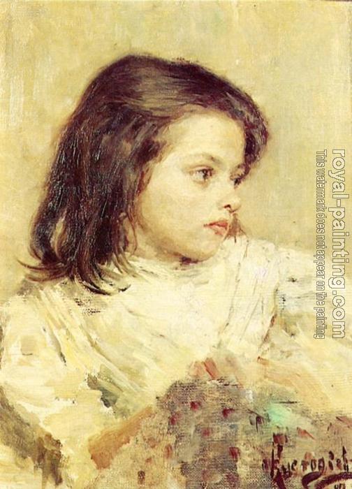 504x700 A Girl. Sketch By Boris Kustodiev Oil Painting Reproduction - Oil Painting Sketch