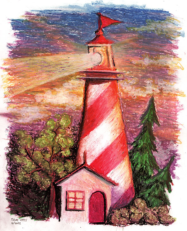 600x741 Lighthouse Sketch Oil Pastels Just Sketches - Oil Pastel Sketches
