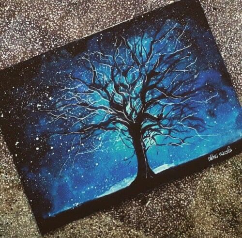 500x491 Oil Pastel Art Night Sky - Oil Pastel Sketches