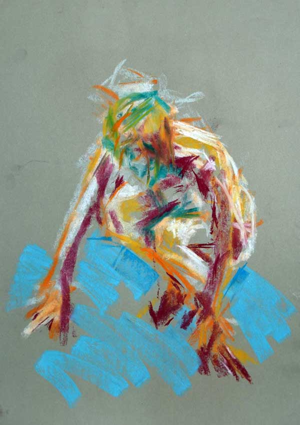 600x849 About To Oil Pastel Ross Lammas - Oil Pastel Sketches