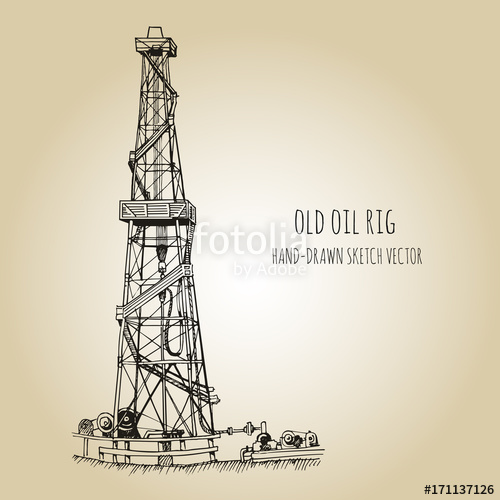 Oil Rig Sketch at PaintingValley.com | Explore collection of Oil Rig Sketch
