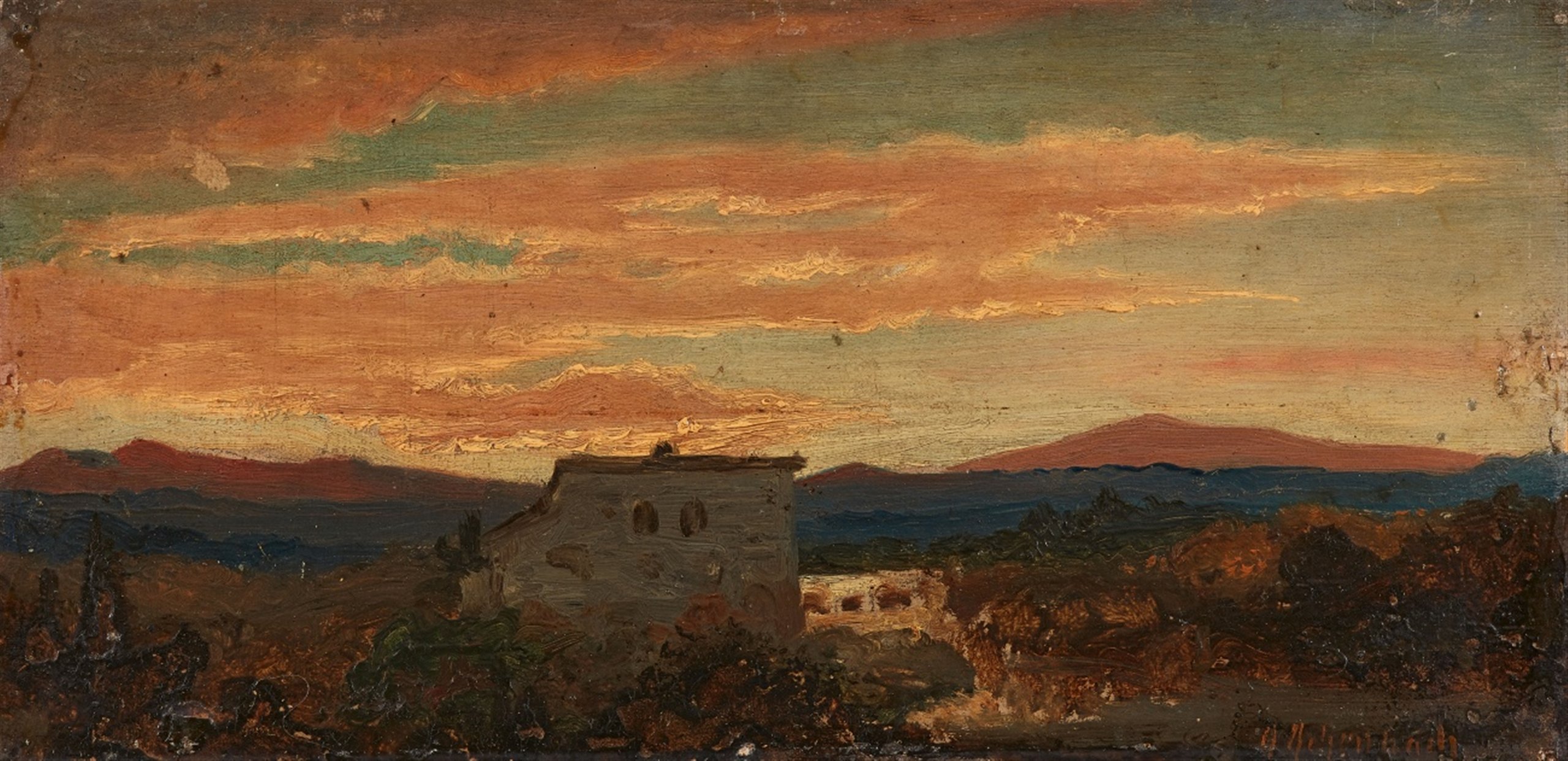 2560x1243 Oil Sketch Of A Southern Landscape - Oil Sketch