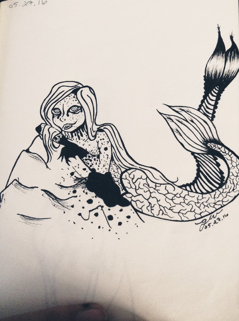 772x1034 Oil Spill Mermaid By Roranicusbadassicus - Oil Spill Sketch
