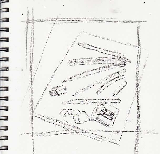 608x586 Sketching For Oil Pastels - Oil Well Sketch