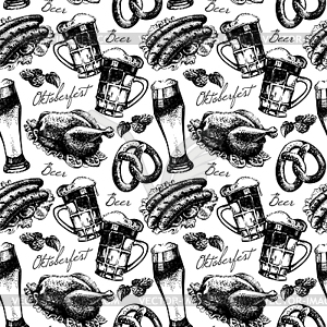 300x300 Oktoberfest Vintage Seamless Pattern. Sketch I - Oktoberfest Sketch