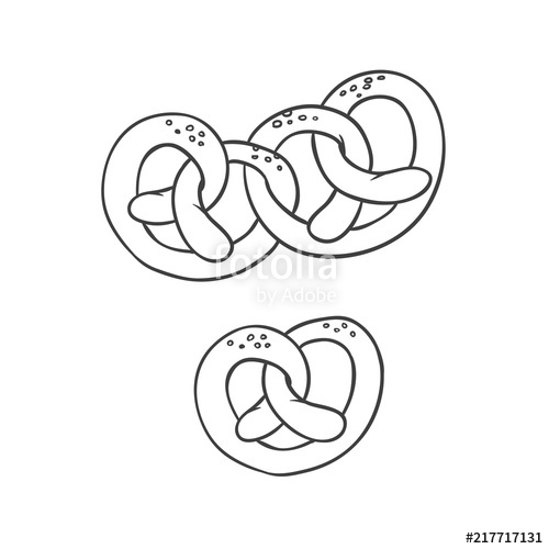 500x500 Vector Traditional Pretzel Snack With Beer In Oktoberfest - Oktoberfest Sketch