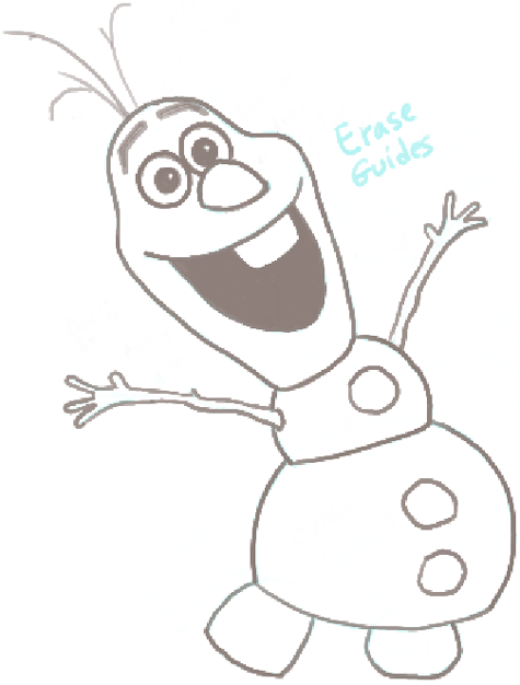 475x626 How To Draw Olaf The Snowman From Frozen With Easy Steps Tutorial - Olaf Sketch