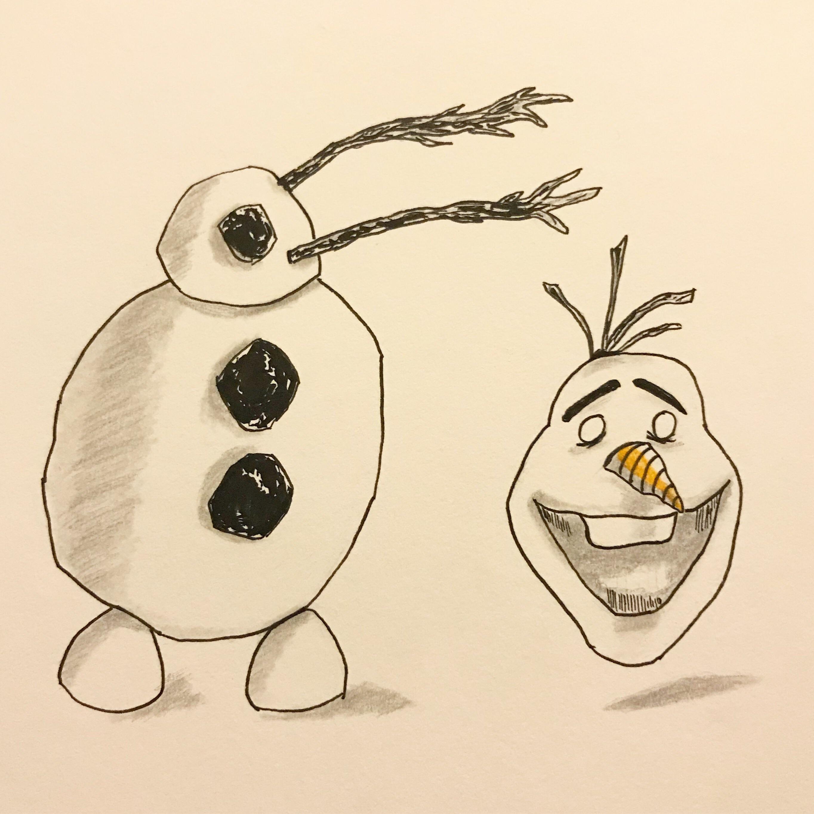 2728x2728 Olaf Ink Sketch For Inktober Day 14 (@adammischart) Frozen - Olaf Sketch