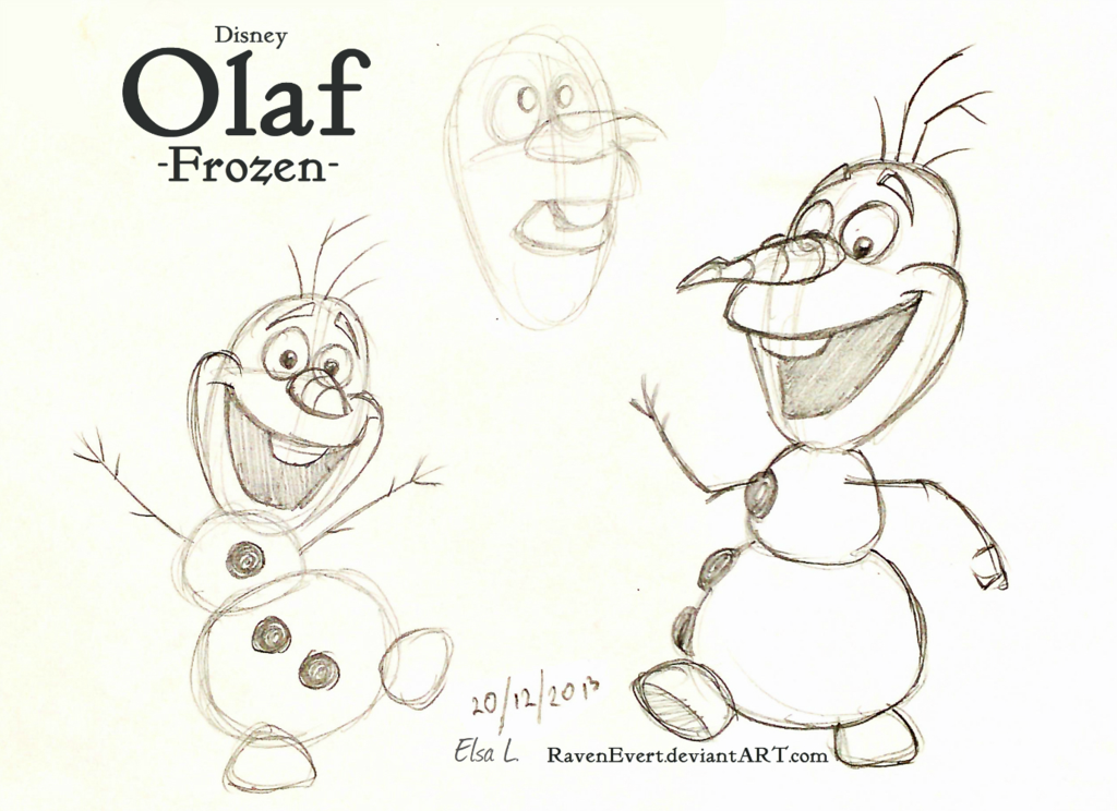 1024x744 Olaf Sketch By Ravenevert - Olaf Sketch