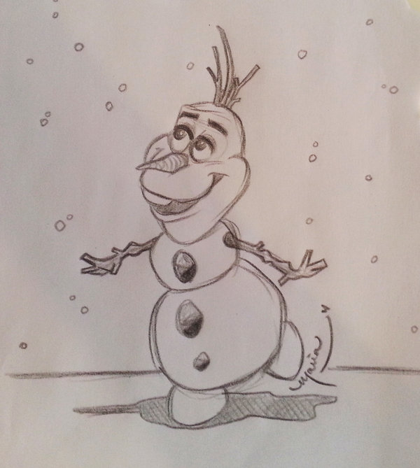 600x669 Quick Olaf Sketch By Artsymaria - Olaf Sketch