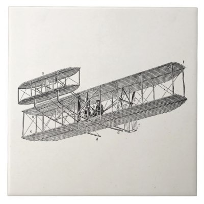 400x400 Curtiss P 40 Warhawk Aircraft Ceramic Tile - Old Airplane Sketch