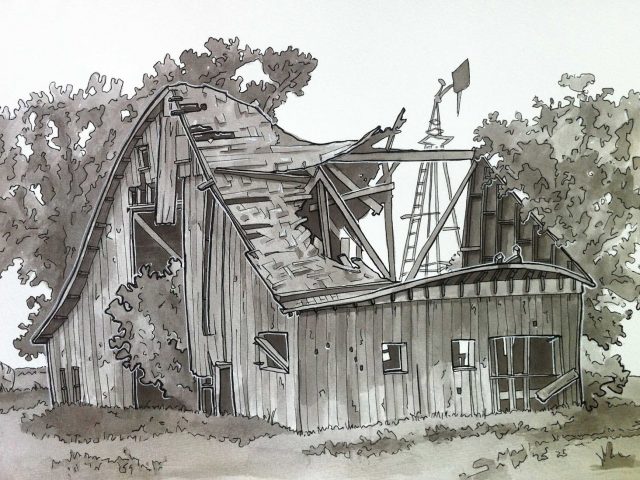 640x480 Pencil Drawings Of Barns Pencil Sketches Of Old Barns Sketch Old - Old Barn Sketches