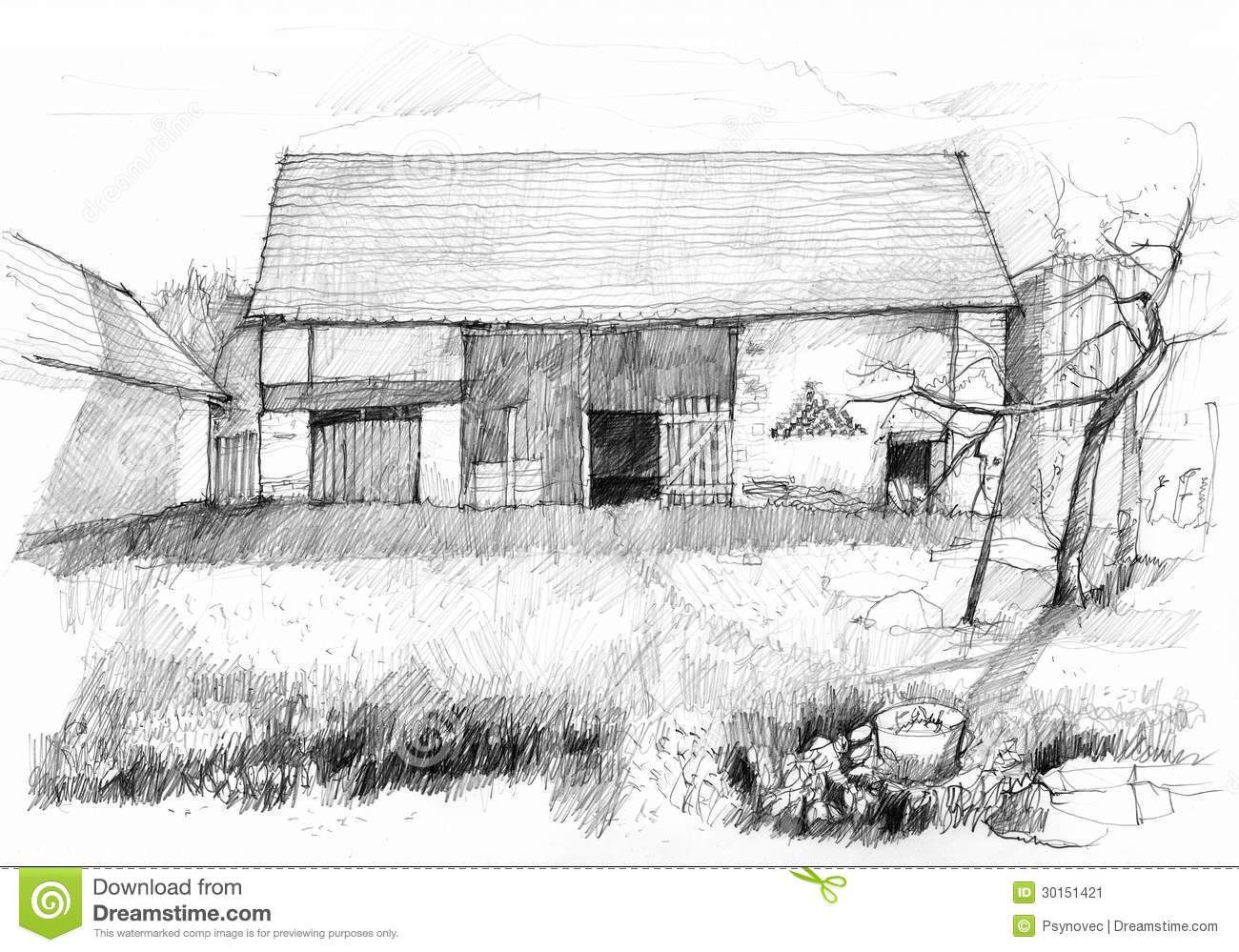 1300x999 Pencil Sketches Of Old Barns Barn Sketches Sketch Of An Old Barn - Old Barn Sketches