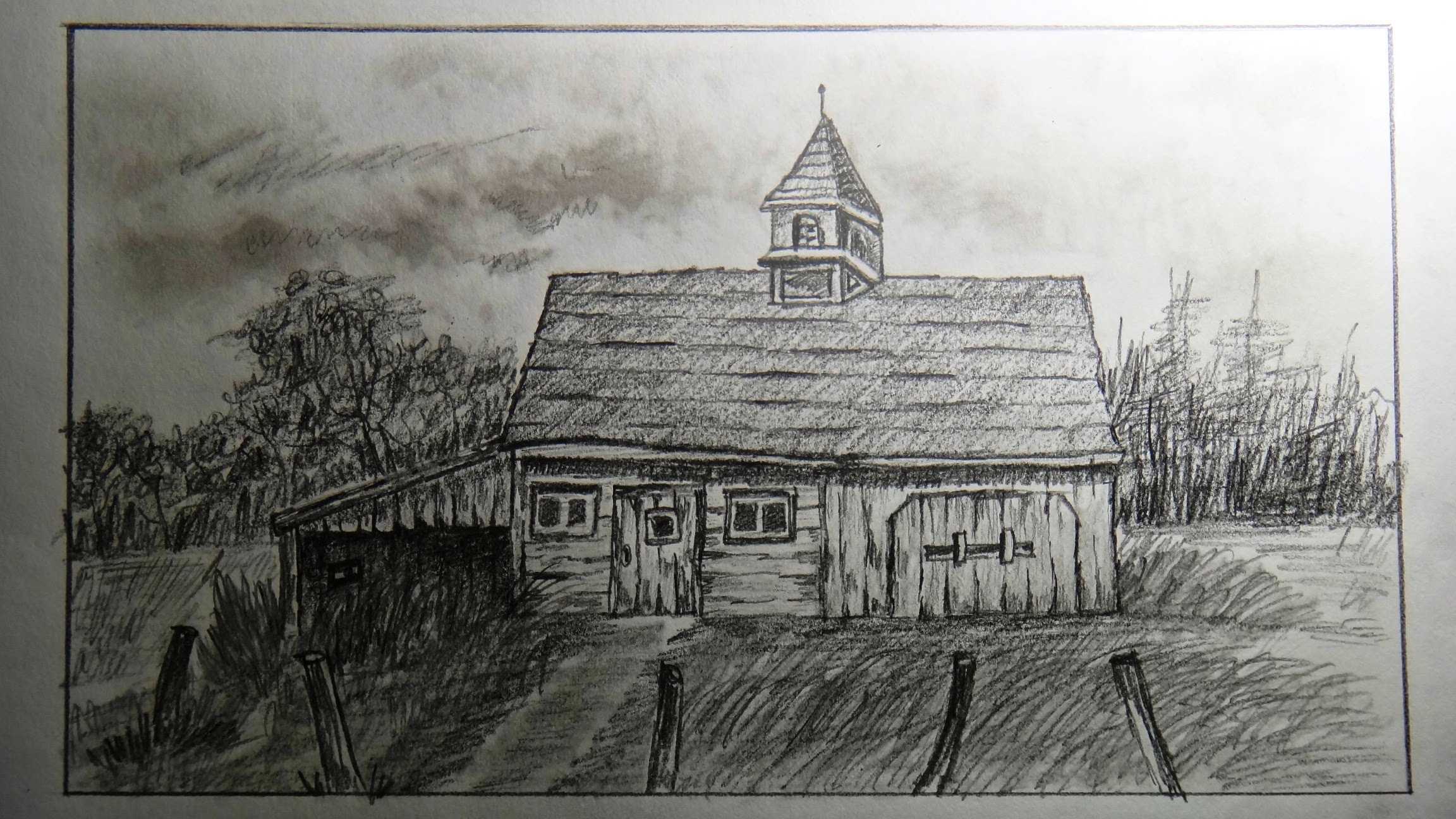 2304x1296 How To Draw An Old Barn (Old Farm House) - Old Barn Sketches