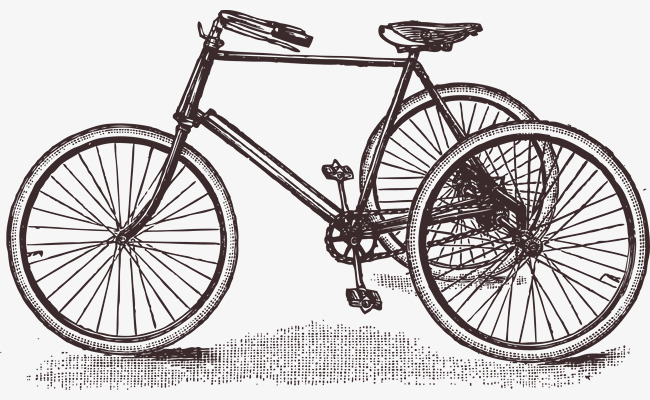 650x400 Old Sketch Retro Bike, Bike Clipart, Three Bikes, Sketch Png Image - Old Bicycle Sketch