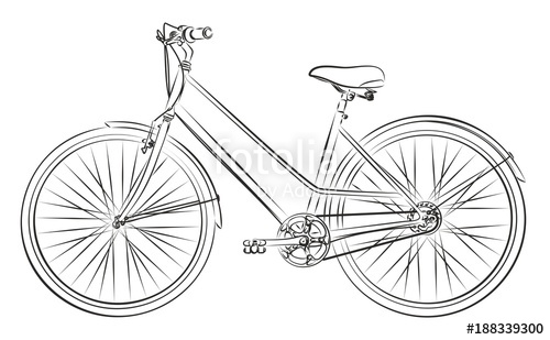 500x309 Sketch Of The Old Bicycle. Stock Image And Royalty Free Vector - Old Bicycle Sketch