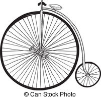 201x194 Vintage Bicycle With Large Wheel. Retro Bicycle With Large Front - Old Bicycle Sketch