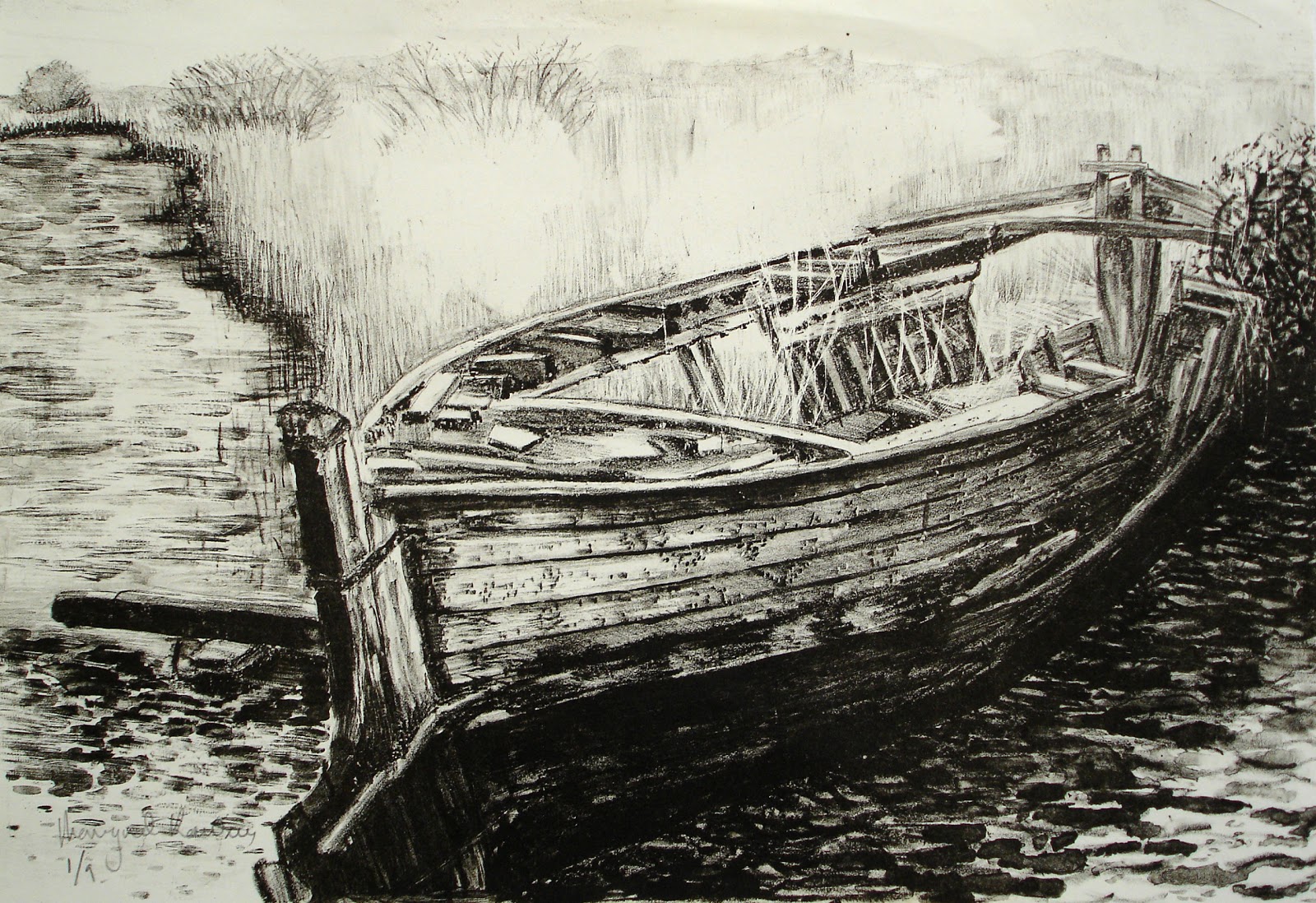 Old Boat Sketch at PaintingValley.com | Explore collection of Old Boat ...