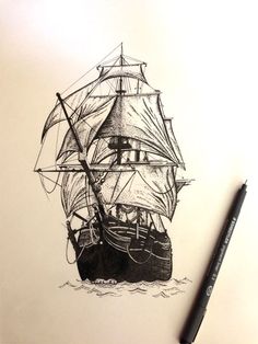 236x314 Old Time Sailing Ship Clip Art Vintage Old Ships Illustration - Old Boat Sketch