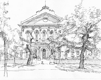 340x270 Old Building Sketch Etsy - Old Building Sketch