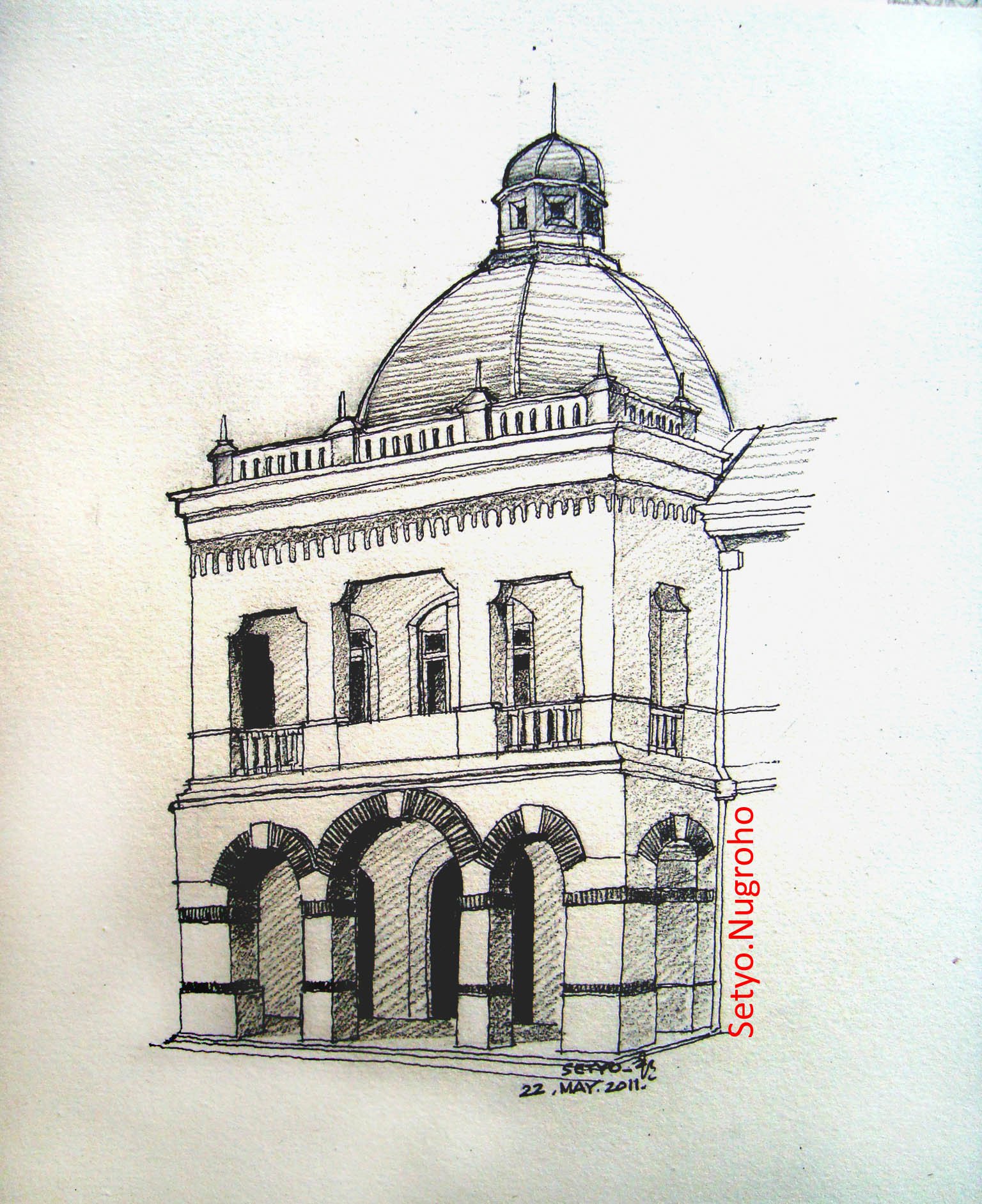 1536x1884 Sketch Setyo Nugroho - Old Building Sketch