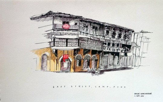 540x340 Sketch Paintings - Old Building Sketch