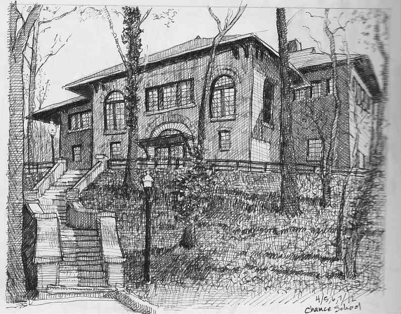 795x623 Sketch In Preparation For Drawing Of A School Building - Old Building Sketch