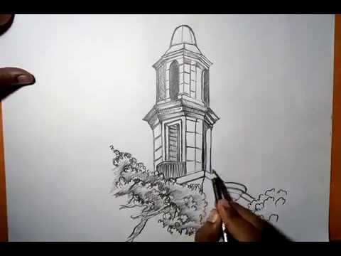 480x360 The Old Type Building Sketch Simple Amp Easy - Old Building Sketch