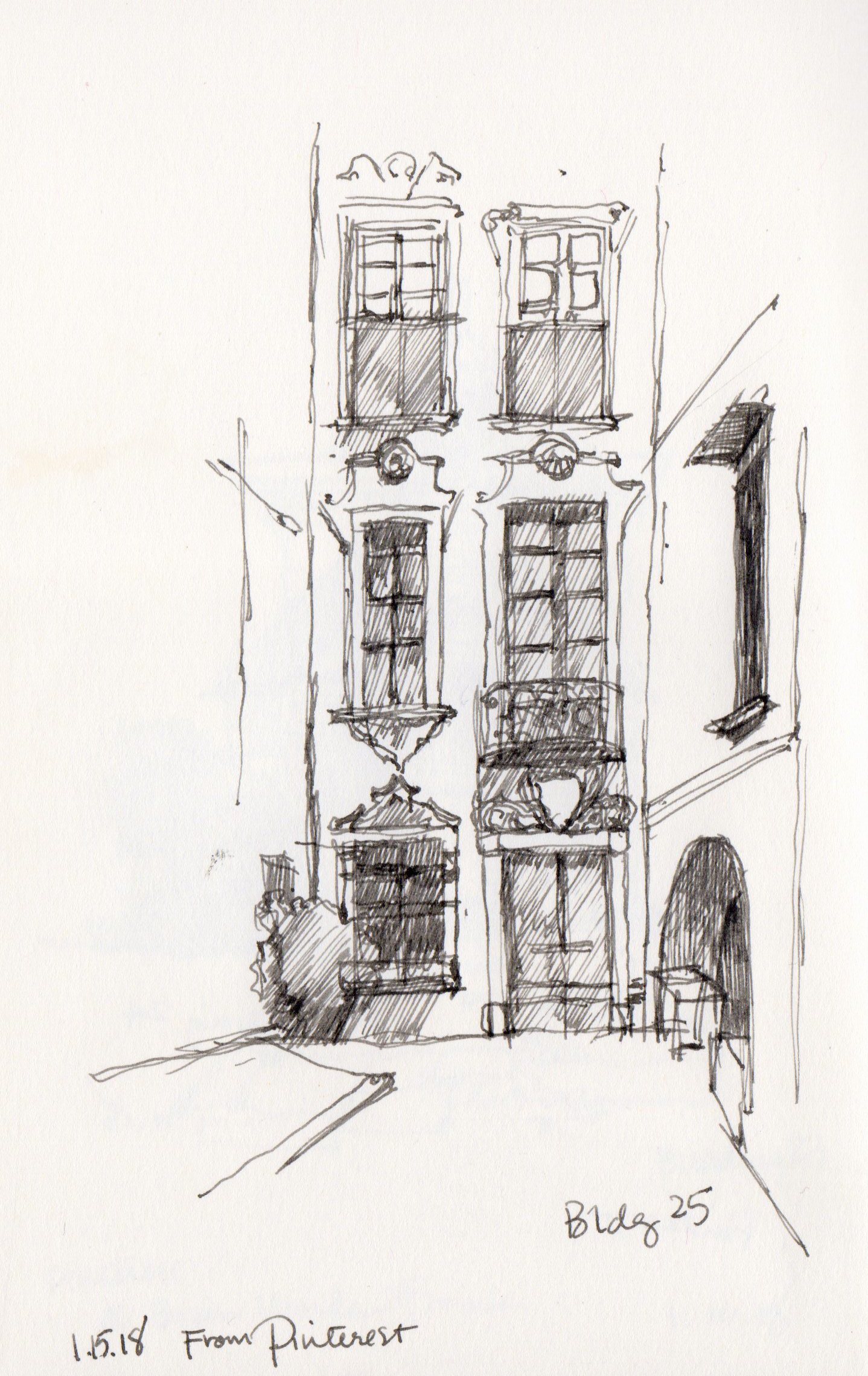 1438x2280 Old Buildings Sketches Marlene Lee Art - Old Building Sketch