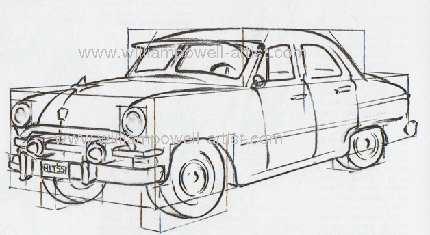 628x344 Draw A Classic Auto - Old Car Sketch