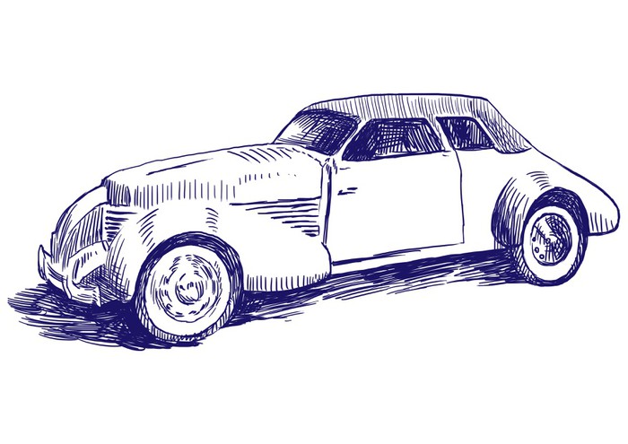 700x495 Old Car - Old Car Sketch