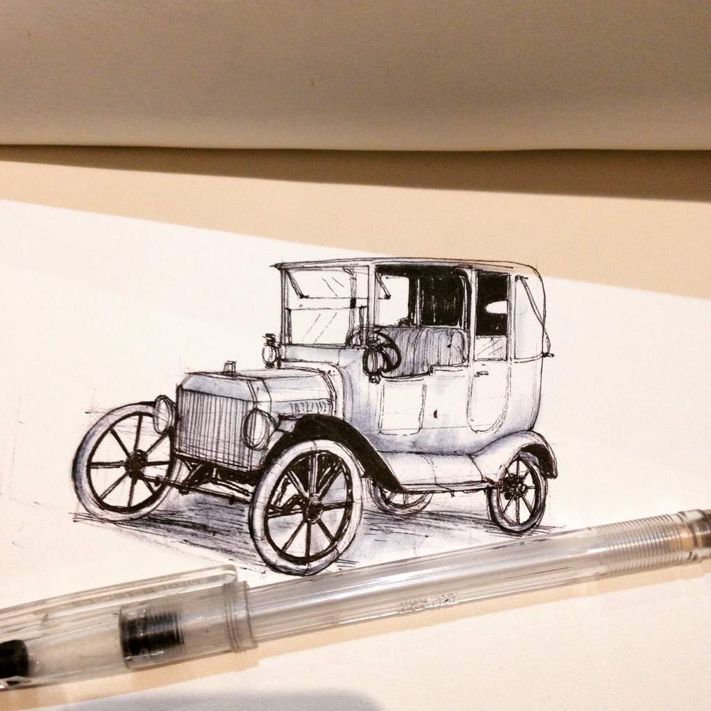 1024x1024 Old Car Sketch Art Amino - Old Car Sketch