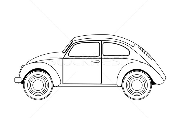600x400 Old Car Sketch Vector Illustration Volodymyr Vechirnii - Old Car Sketch