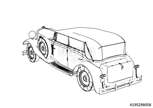500x354 Sketch Of Old Car Vector. Stock Image And Royalty Free Vector - Old Car Sketch