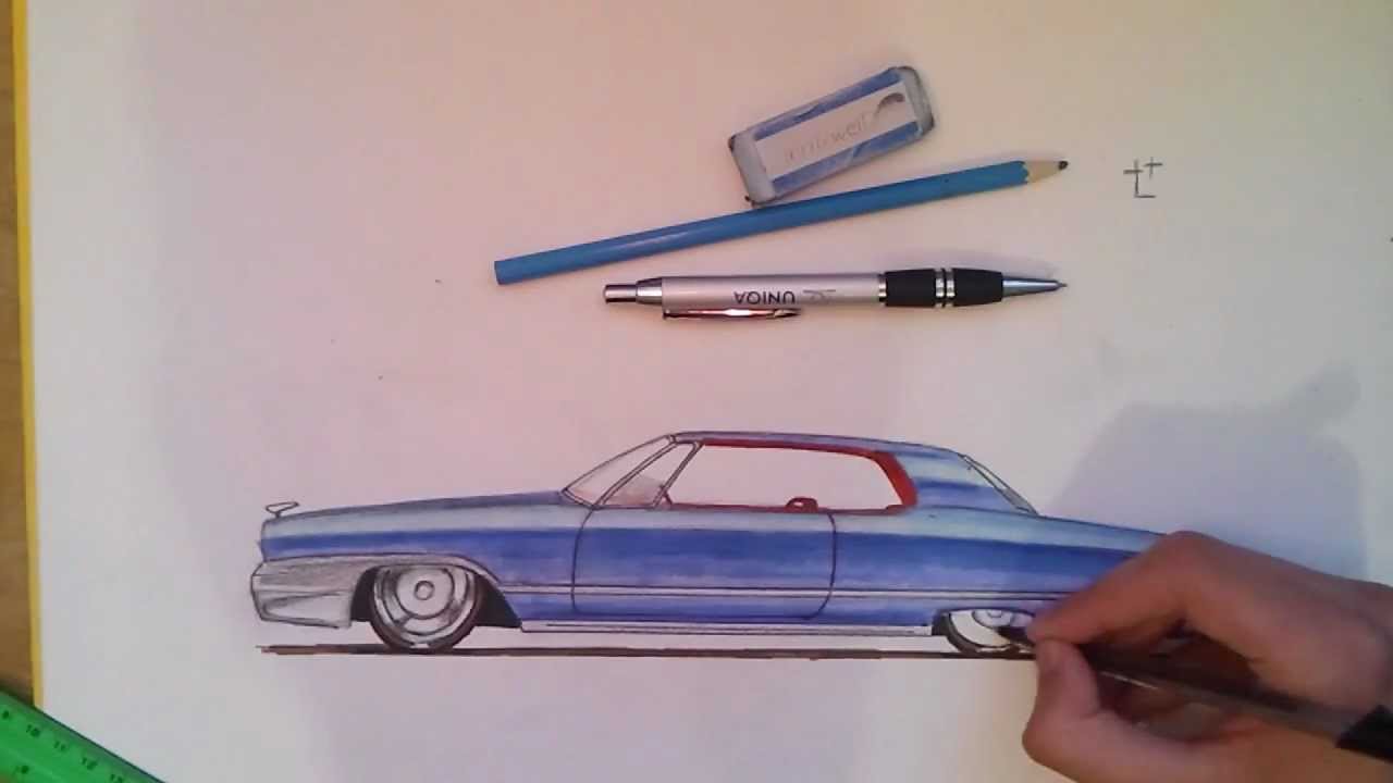 1280x720 Classic Car Drawing - Old Car Sketch