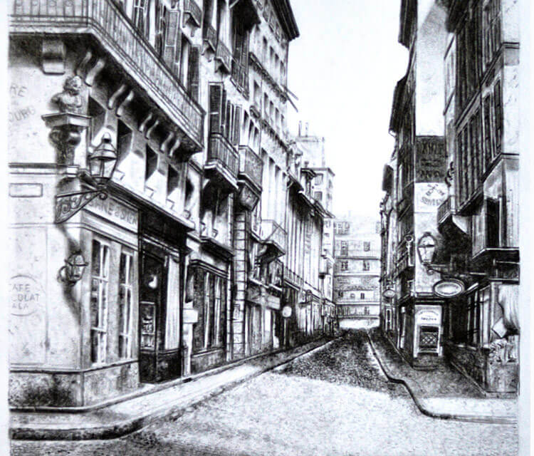 750x640 Old City Drawing By Lukas Lukero Art No. 2380 - Old City Sketch