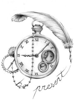 236x330 Drawn Clock Old School - Old Clock Sketch