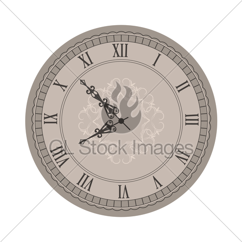 500x500 Old Clock With Vignette Arrows Gl Stock Images - Old Clock Sketch