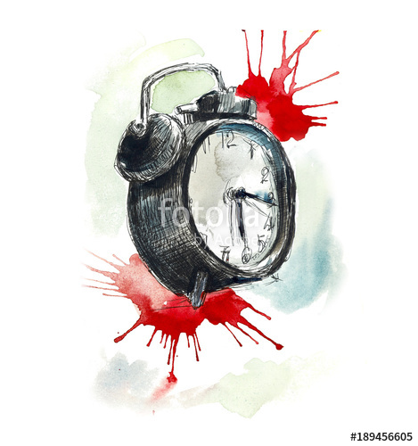 469x500 Old Clock. Sketch Objects. Hand Drawing. Gel Pen. Watercolor - Old Clock Sketch